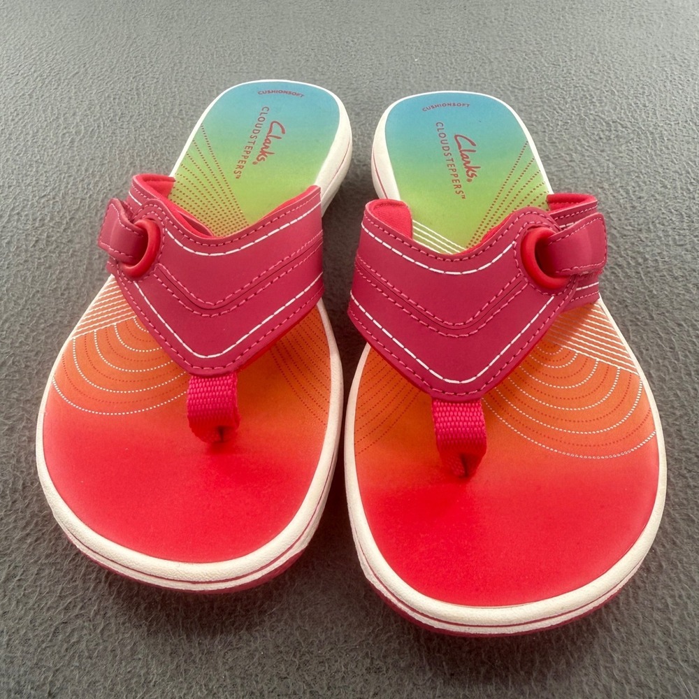 Clarks Breeze Reyna Sandals Sz 5 Cloudsteppers Flip Flops Travel Vacation Beach